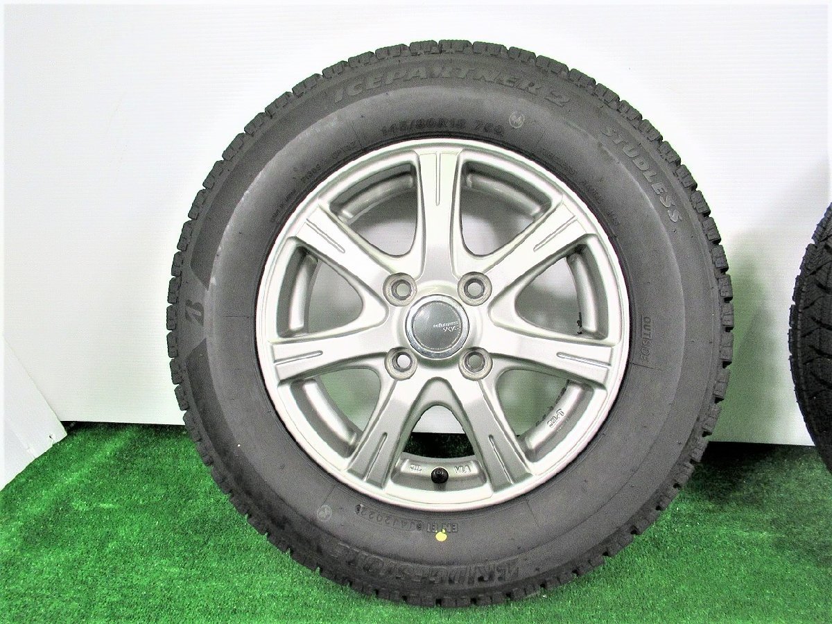 ★ブリヂストン ICE PARTNER2★145/80R13 2022年製　13x4.00B +42 4穴 PCD100 中古 スタッドレス 4本【宮城発 送料無料】MYG-A10079_画像2