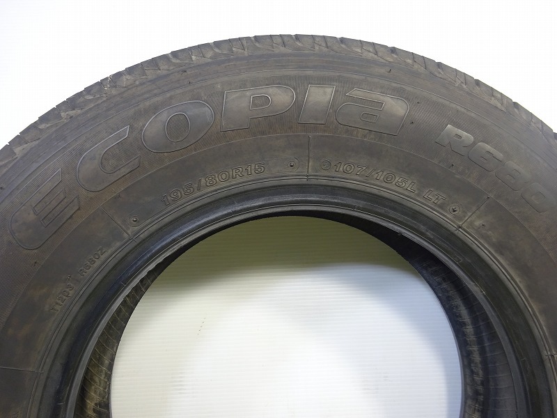 ブリヂストン ECOPIA R680 195/80R15 107/105L LT★8分山 2019年 2本 中古 ノーマル【送料無料】AOM-K0806★青森_画像7