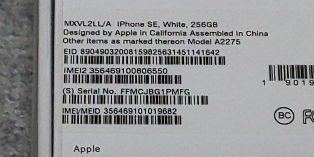 Apple iPhone SE (第2世代) 256GB ホワイト MXVL2LL/A Model A2275 SIMフリー①_画像4