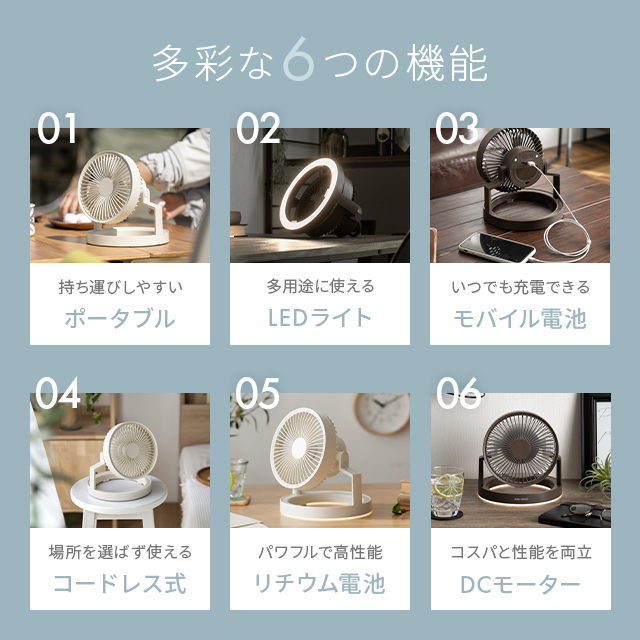 サーキュレーター 扇風機 卓上 卓上扇風機 壁掛け 静音 コードレス