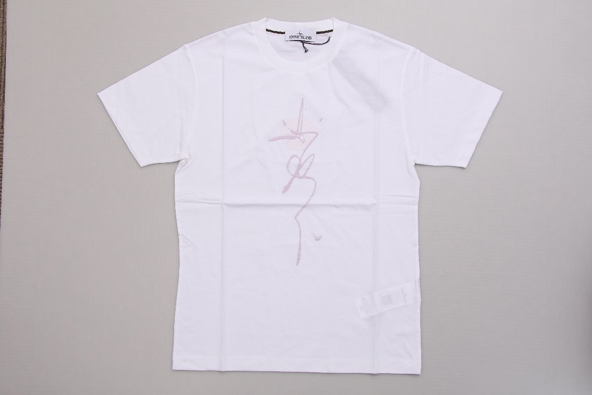 SALE ストーンアイランドSTONE ISLAND Tシャツ ホワイト メンズ 刺繍 サイズL 76152NS79 V0001 WHITE 新品/3