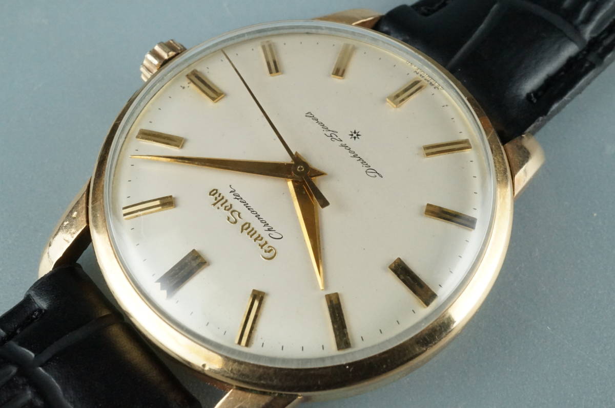 Grand Seiko First 25石手纏繞3180天文台GS獅子牌SD錶盤GRAND SEIKO古董 原文:グランドセイコー ファースト　25石 手巻き　3180　クロノメーター　GS　獅子メダル　SD文字盤　GRAND SEIKO　アンティーク