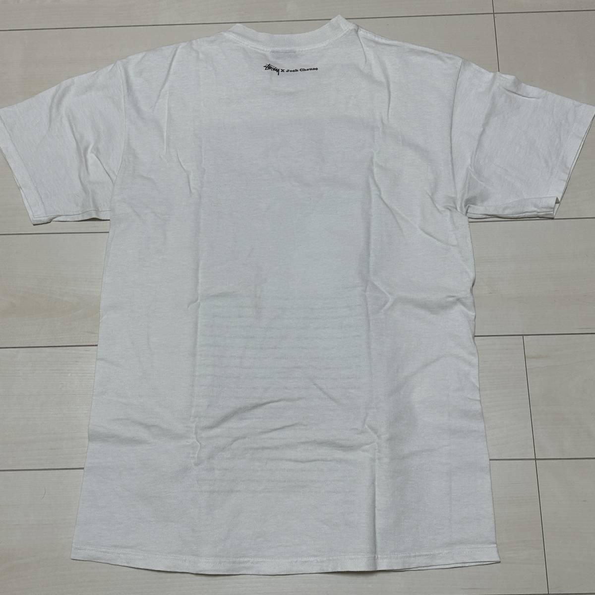 送料無料 ステューシー×Josh Cheuse オアシス フォト Tee 白 Mサイズ リアム ギャラガー oasis stussy 限定 古着 ボロ