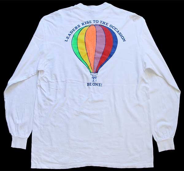 ★80s USA製 48th OASC CONFERENCE P.C.WEST 1988 熱気球 コットン 長袖Tシャツ 白 XL★オールド ビンテージ カットソー バルーン