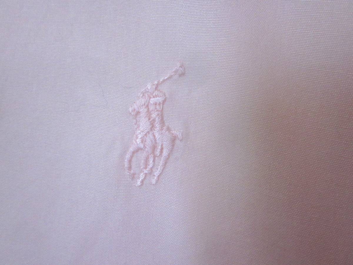 RALPH LAUREN 日本製 ラルフローレン 長袖 シャツ ブラウス 150cm 女の子 薄ピンク ロゴ刺しゅう 6279 _画像4