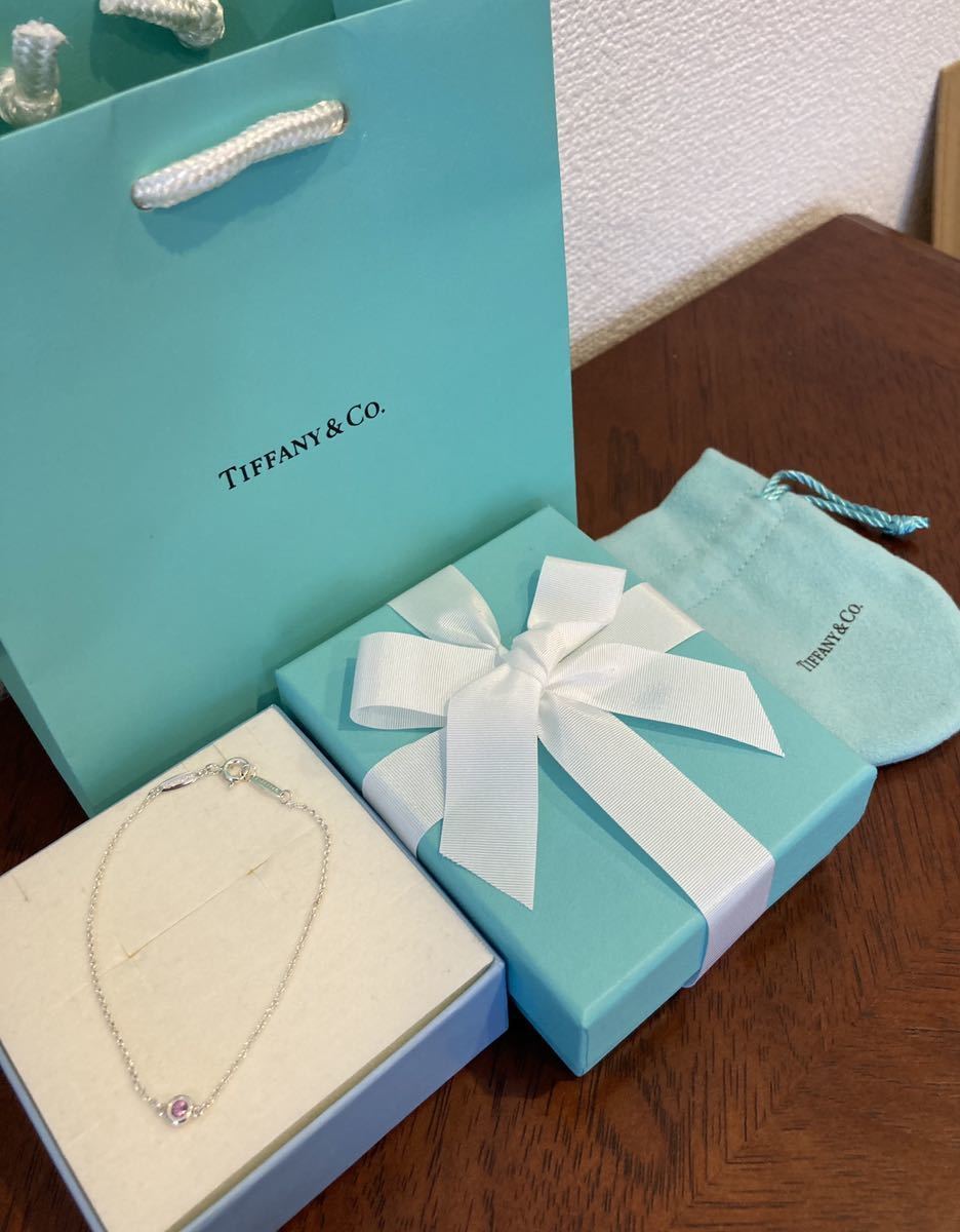 新品 正規品 ティファニー tiffany&co ブレスレット バイヤザード ピンクサファイア シルバー ケース巾着紙袋リボン カラーストーン ピンク_画像4