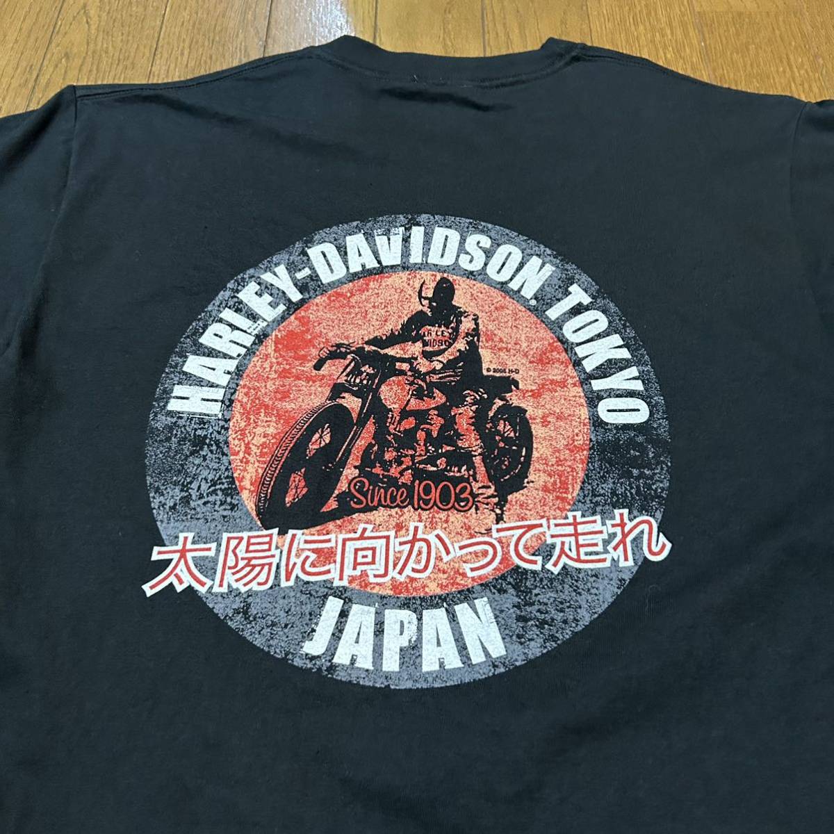 USA製Mサイズ ハーレーダビッドソン 古着半袖Tシャツ 黒 ラバー