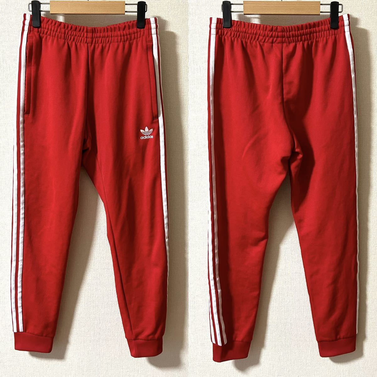 Mサイズ adidas アディダス 古着ジャージ トラックパンツ 赤 Mサイズ adidas アディダス 古着ジャージ トラックパンツ 赤