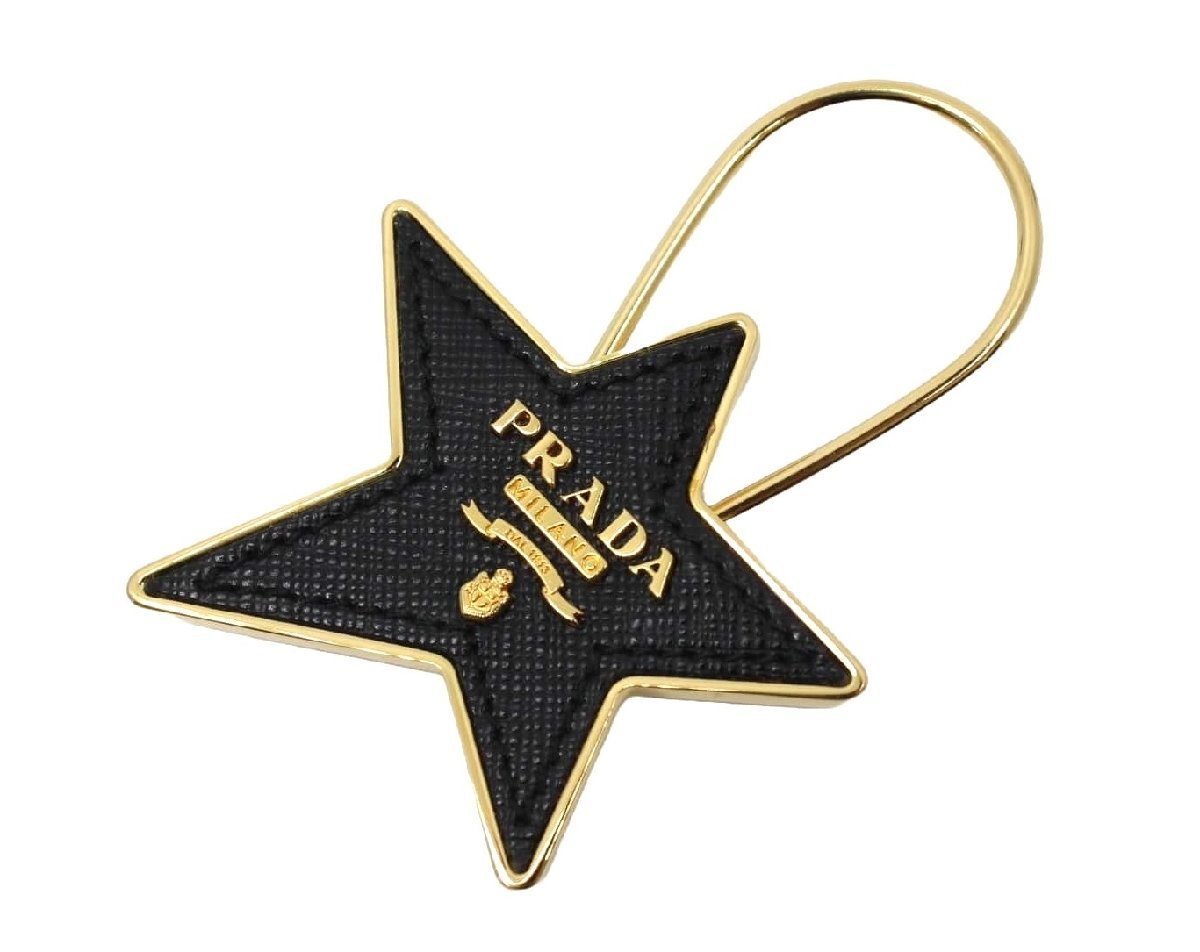 プラダ チャーム キーホルダー キーリング バッグ ゴールド金具 ブラック 黒 スター 星