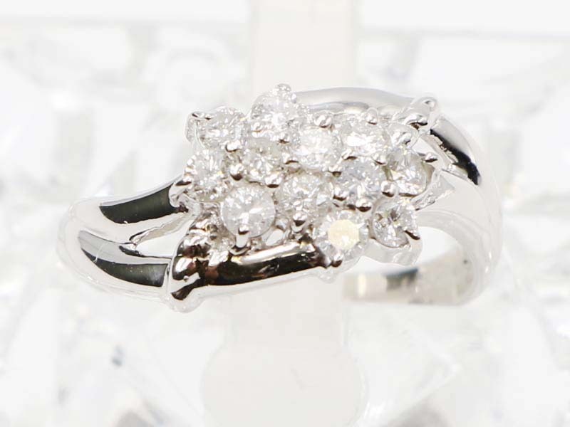 【PT900 (プラチナ)】 指輪 リング ダイヤモンド0.50ct 4.7g 9.5号 レディース 76057-1
