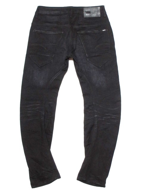 即決 大人気ブラック黒 立体加工バナナデニム G-STAR RAW GS01 ARC 3D SLIM W30実78 ストレッチ美脚細身ジーンズ ジースターロー メンズ_ストレッチ美脚細身ジーンズ 