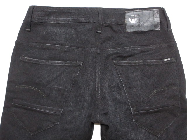 即決 大人気ブラック黒 立体加工バナナデニム G-STAR RAW GS01 ARC 3D SLIM W30実78 ストレッチ美脚細身ジーンズ ジースターロー メンズ_画像7