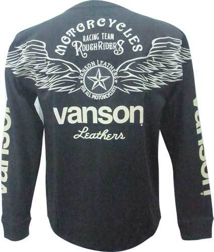 Tシャツ バンソン vanson ワンスターウィング 長袖 NVLT-2312 黒 M寸