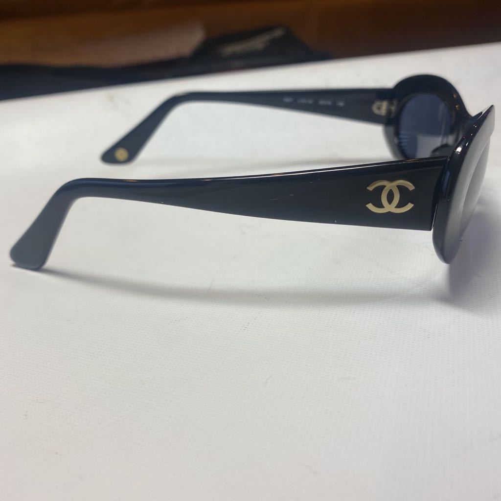 CHANEL 5007 c.501/91 52□91 135 シャネル ロゴ マトラッセル　サングラス ブラック ビンテージ 希少　ブラックフレーム　c2308171_画像3