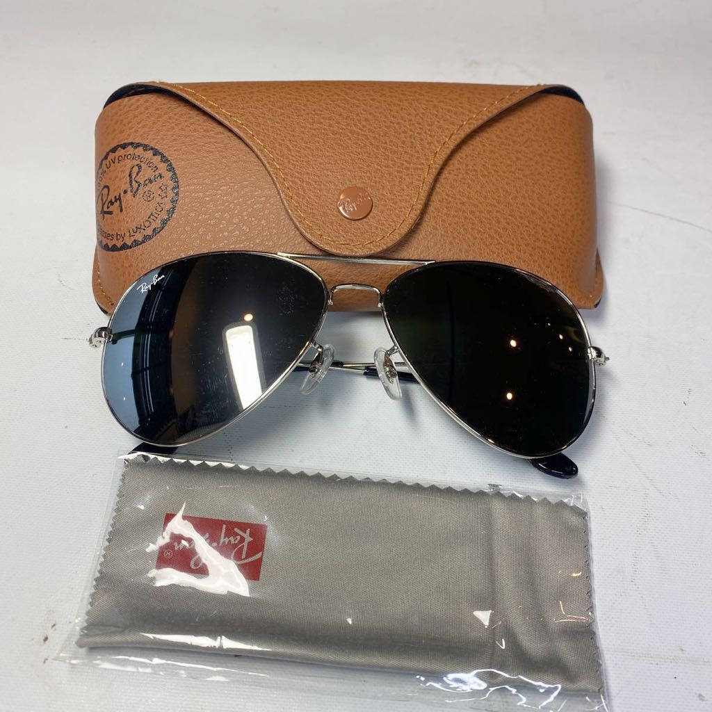 【新品同様】Ray-Ban レイバン RB3026 AVIATOR LARGE METAL アビエイター ラージメタル 003 62□14 ティアドロップ シルバー美品rb2308285の画像1