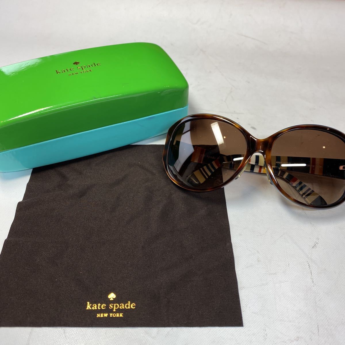 kate spade ケイトスペード AMALIA/F/S 46S JD 59□16 125 サングラス　メガネ　眼鏡　美品　保管品　ブラウンべっ甲ks23081601