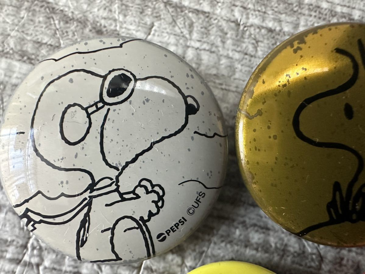  жестяная банка значок Snoopy подлинная вещь flying Ace Woodstock шутки -ruSNOOPY PEANUTS 5 шт. комплект 