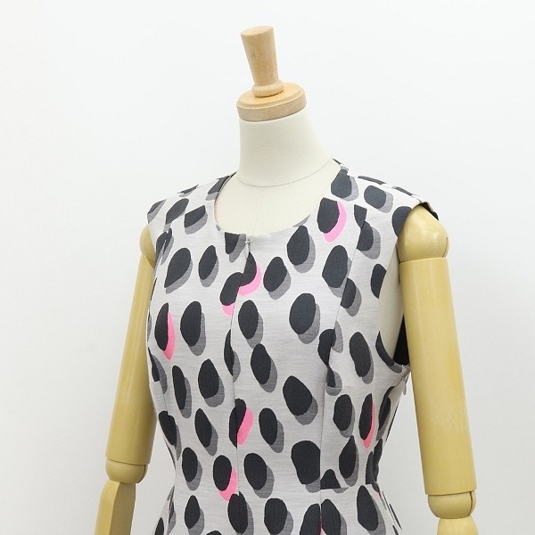 ◆DIANE von FURSTENBERG ダイアンフォンファステンバーグ NEW SUMMER MINI ANIMAL DOTS シルク混 総柄 ノースリーブ ワンピース 4_画像3