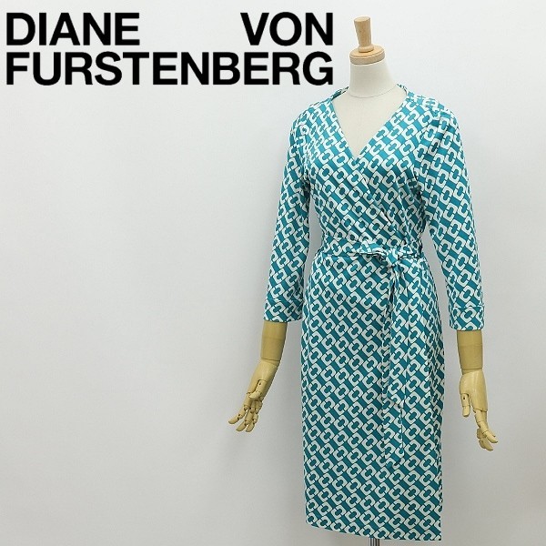 美品】DVF ダイアンフォンファステンバーグ シルク ラップワンピース 2 M-