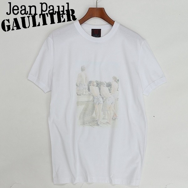 ◆Jean Paul GAULTIER CLASSIQUE ジャンポール ゴルチエ クラシック フォトプリント コットン Tシャツ ホワイト 48