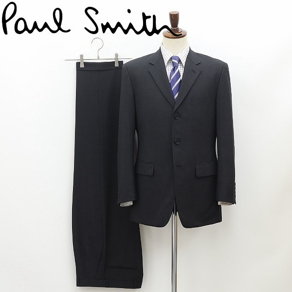 ◆Paul Smith LONDON ポールスミス ロンドン タスマニアウール セットアップ スーツ チャコールグレー M_画像1