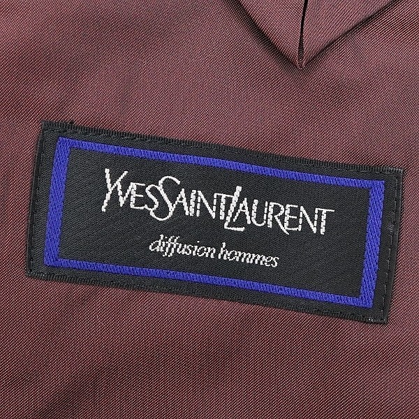 ヴィンテージ◆Yves Saint Laurent イヴサンローラン チェック柄 ウール 2釦 ジャケット AB6_画像7