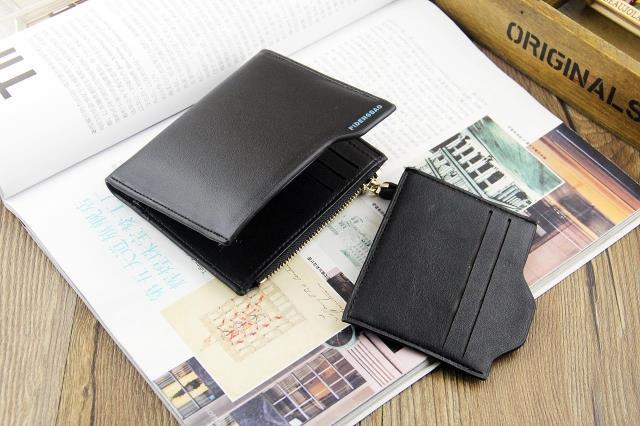 新品　 二つ折財布　小銭入れ　上質 財布　カードケース　分離　ブラック　_画像2