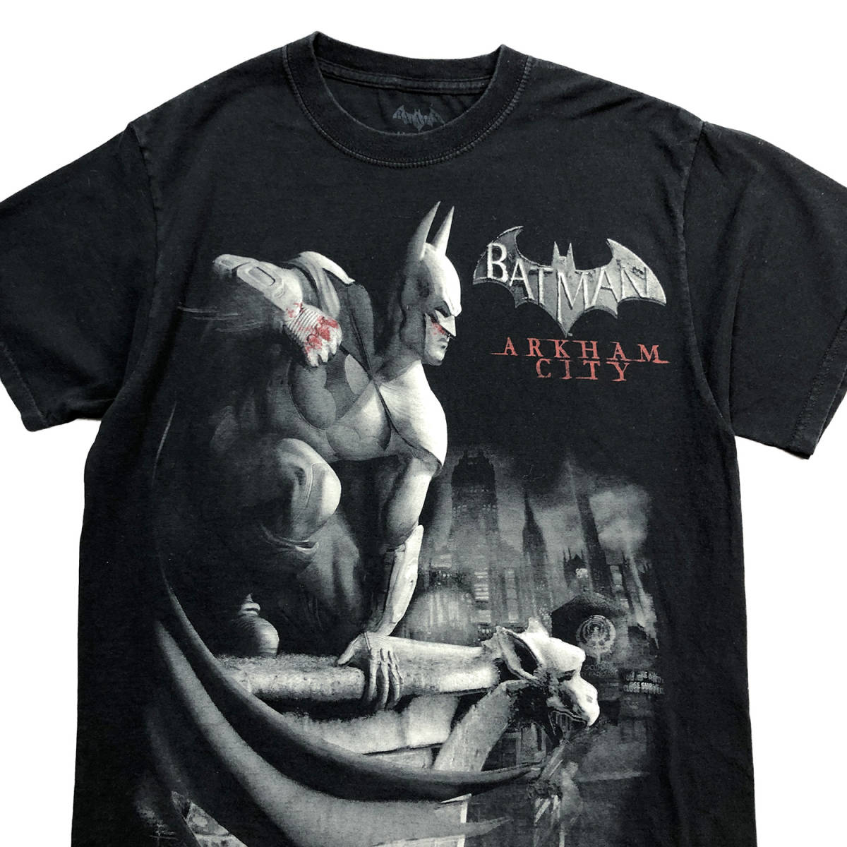 USA 古着 DCコミックス バットマン アーカムシティ XBOX360 ゲーム キャラクター Tシャツ メンズM BATMAN BA2370