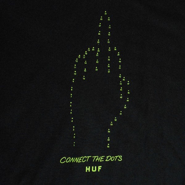 HUF*ハフ*US:XXL[CONNECT THE DOTS]ブラック/プリント半袖Tシャツ_画像6