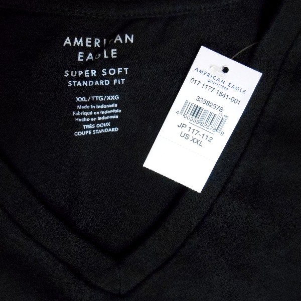 AE*アメリカンイーグル/US:XXL/ブラック/アイコンVネック半袖Tシャツ_画像7