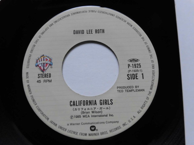 カリフォルニア・ガール/デイヴ・リー・ロス(ヴァン・ヘイレン）　1965年ヒット、ビーチ・ボーイズのカヴァー、1985年シングル_画像3