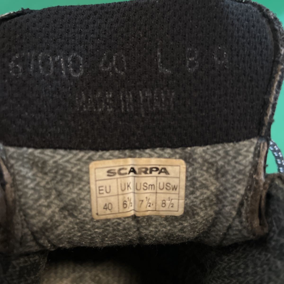 中古＊GORE・TEX SCARPA スカルパ US7.5 トレッキングシューズ 登山靴 イタリア製_画像8