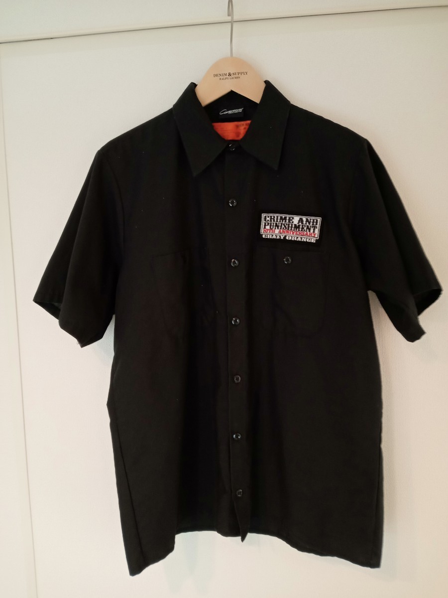 ワークシャツ レッドキャップ クレイジーオレンジ ハーレー チョッパー 半袖 ショートスリーブ ブラック 黒の画像1