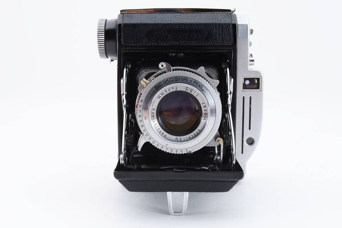 雑誌で紹介された □1967248 Konica 小西六 f/3.5 蛇腹カメラ 動作確認