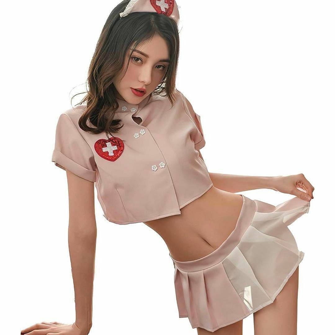 [ sexy ] форма медсестры костюмированная игра уход . костюм женский Ran Jerry нижнее белье мини-юбка лента-ободок розовый ero симпатичный 