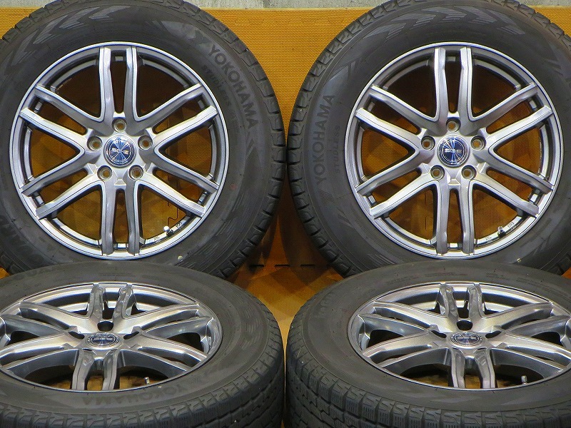 超美品 溝あり【ヨコハマ アイスガードSUV G075 225/65R17 102Q】17インチ 7J+48 PCD114.3-5H CX-5 CX-8 エクストレイル アウトバック_画像1