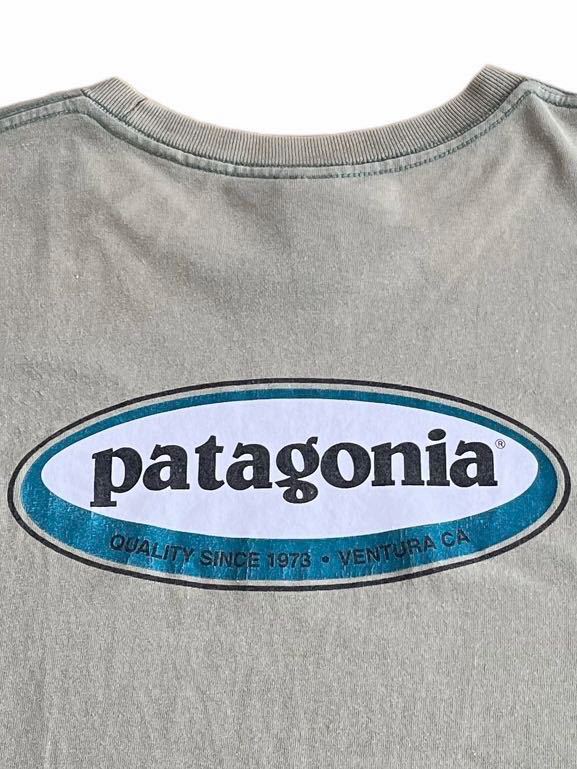 ★★★vintage 白タグ us製 patagonia パタゴニア オーバルロゴ T S オリーブグリーン★★★_画像1