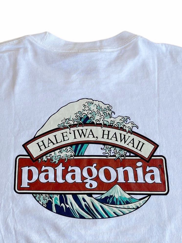 ★★★vintage 白タグ patagonia パタゴニア 北斎WAVE&富士山 HALEIWA HAWAII 店 Tシャツ S 白★★★