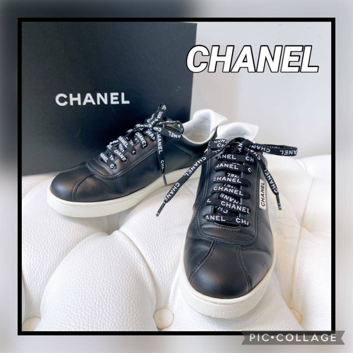 ◯USED◯美品！◯CHANEL ココマーク レディーススニーカー 38 ブラック