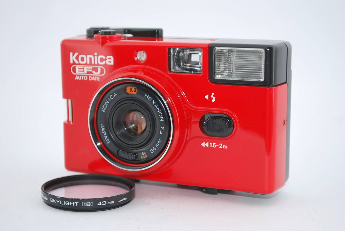 開店祝い 【外観並級】Konica コニカ　#t7699 レッド Date Auto EFJ コンパクトカメラ