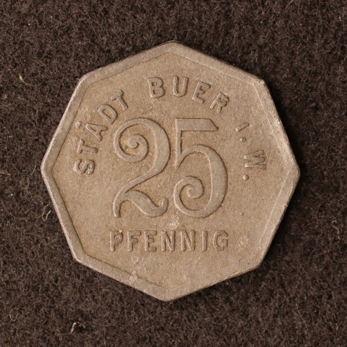 【金属製ノートゲルド】ドイツ ブエル 25ペニヒ亜鉛貨（1914-24）[E2361]コイン_画像1