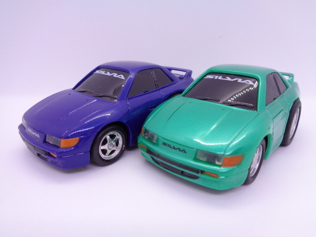 プルバックカー/ドライブタウン☆シルビア S13 Ks （緑&青）2台セット 日産