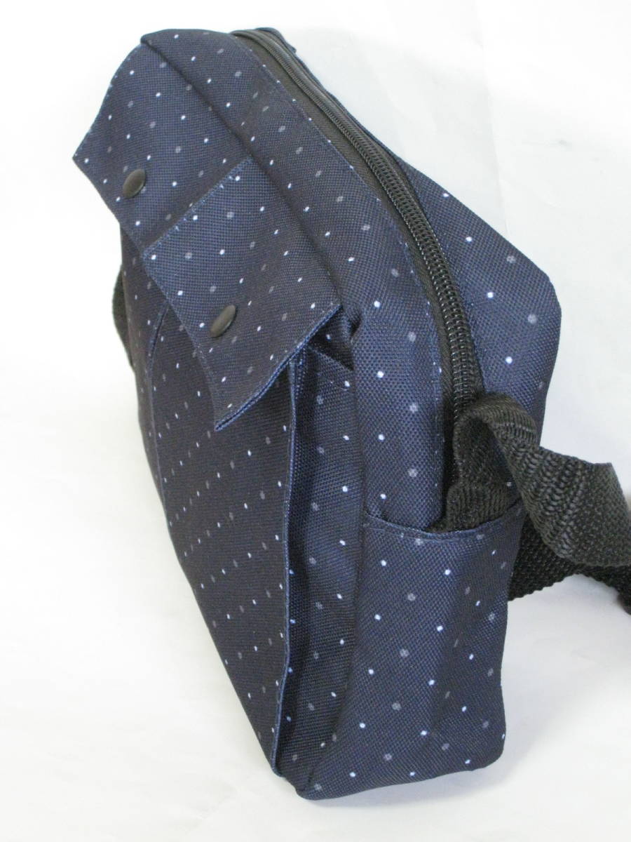  new goods * unused * south capital Bank shoulder bag inside pocket / out with pocket black black dot polka dot pattern Novelty bag not for sale NANTO 2022