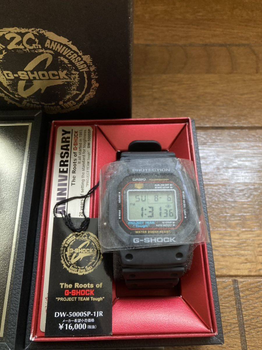 新品 カシオにて電池交換済み G-SHOCK 20th Anniversary PROJECT TEAM “TOUGH” SPECIAL EDITION DW-5000SP-1JR プロジェクトチーム タフ_画像1