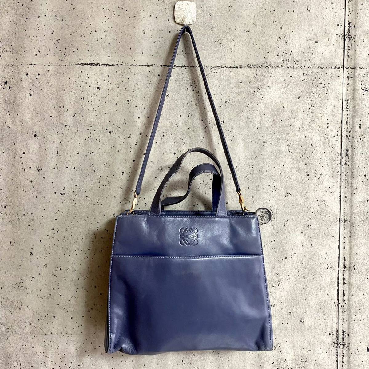 本物 LOEWE ロエベ アナグラム 2way レザー ハンドバッグ ワン