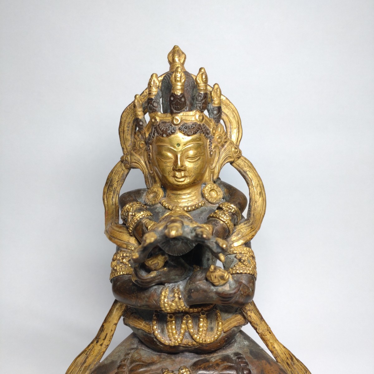 時代 金銅 歓喜仏坐像 高さ約21.5cm/チャクラサンヴァラ父母仏 時代 金銅 歓喜仏坐像 高さ約21.5cm/チャクラサンヴァラ父母仏