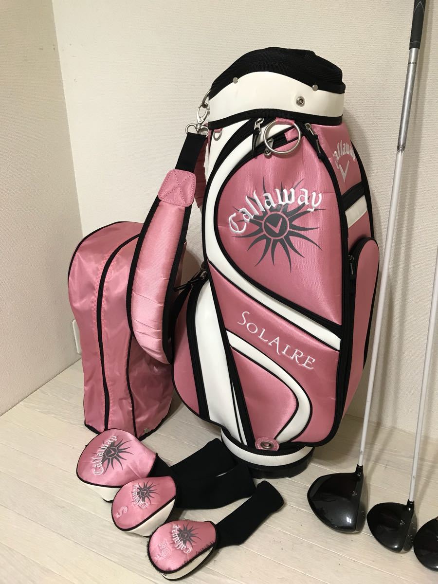 [熱門]卡拉威為高爾夫俱樂部設置女士與球童袋 原文:【大人気】キャロウェイ レディース用ゴルフクラブセット キャディーバック付き 