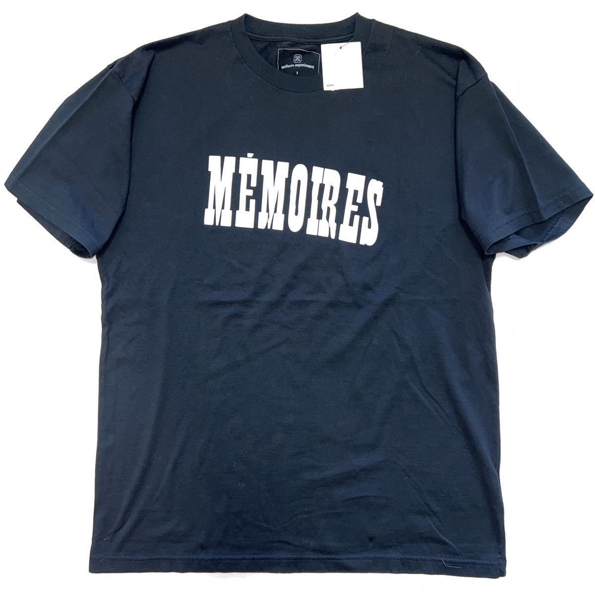 【新品】uniform experiment ユニフォームエクスペリメント【MEMOIRES TEE UE-210008 】メモリーズ プリントTシャツ サイズ：3 ブラック