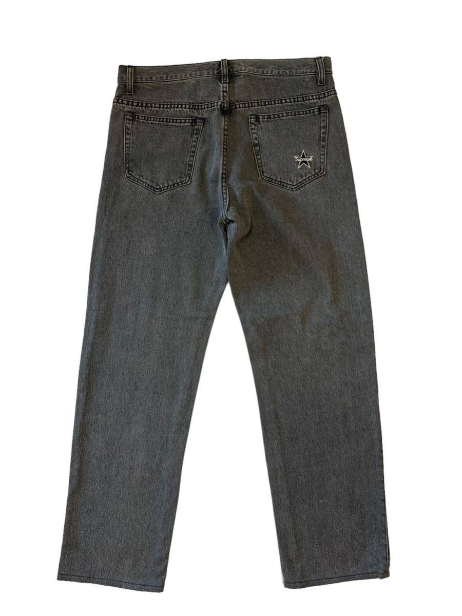 【極美品】SUPREME シュプリーム【Washed Regular Jeans】2022年春夏 スターパッチ ウォッシュ デニムパンツ 32inch グレー ※裾上げあり 【極美品】SUPREME シュプリーム【Washed Regular Jeans】2022年春夏 スターパッチ ウォッシュ デニムパンツ 32inch グレー ※裾上げあり