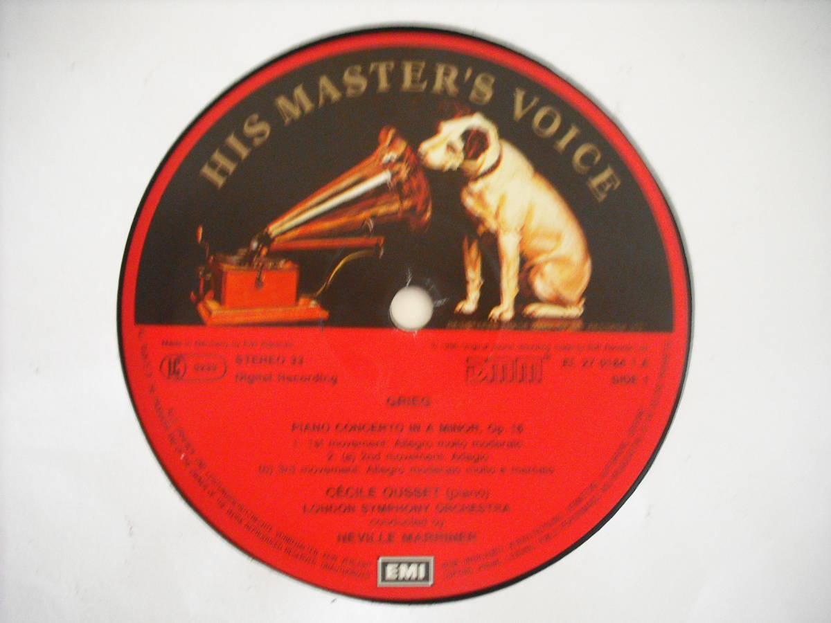 【LP】【'85 GER.盤】CECILE OUSSET, NEVILLE MARRINER , LONDON Sympho. / GRIEG, MENDELSSOHN PIANO CONCERTO NO1_画像4